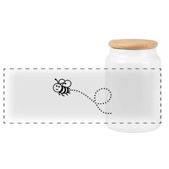 niedliche_biene___f1 - Boîte à biscuits avec couvercle en bois - blanc - Devant