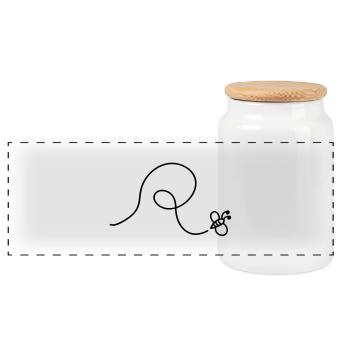 biene__f1 - Boîte à biscuits avec couvercle en bois - blanc - Devant