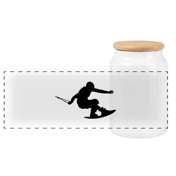 wakeboarder_15 - Boîte à biscuits avec couvercle en bois - blanc - Devant