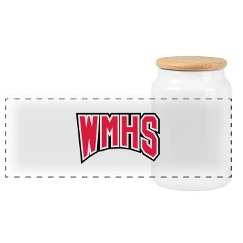 WMHS - Panoramic Cookie Jar with Wooden Lid - white - Front