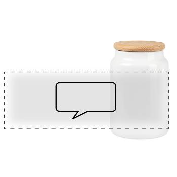 Talking bubble - Panorama Keksdose mit Holzdeckel - Weiß - Vorne
