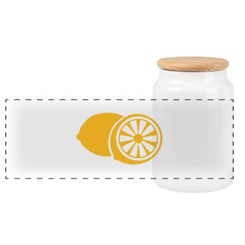 zitrone_f1 - Panoramic Cookie Jar with Wooden Lid - white - Front