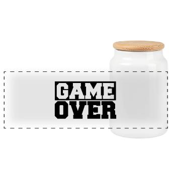 game_over - Panoramic Cookie Jar with Wooden Lid - white - Front