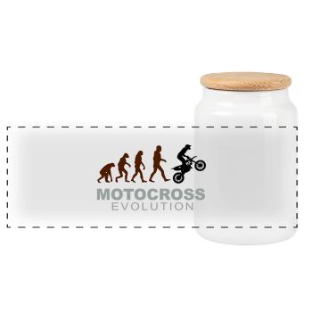 Motocross Evolution - Panorama Keksdose mit Holzdeckel - Weiß - Vorne