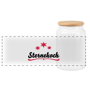 sternekoch - Panorama Keksdose mit Holzdeckel - Weiß - Vorne