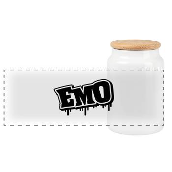 emo_graffiti_se1 - Panorama Keksdose mit Holzdeckel - Weiß - Vorne