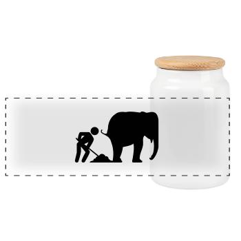 Elephant shit - Panorama Keksdose mit Holzdeckel - Weiß - Vorne
