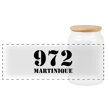 972 Martinique - Panorama Keksdose mit Holzdeckel - Weiß - Vorne