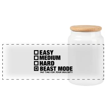 easy_medium_hard_beast_mode_f1 - Panorama Keksdose mit Holzdeckel - Weiß - Vorne