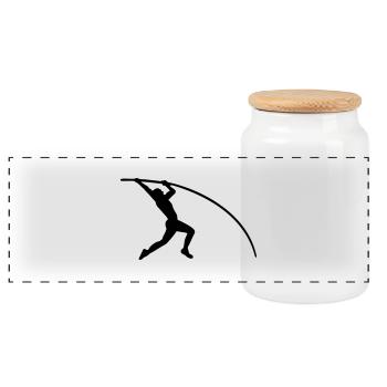 stabhochsprung pole vault athletics - Panorama Keksdose mit Holzdeckel - Weiß - Vorne