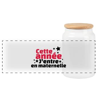 Cette année j'entre en maternelle - Boîte à biscuits avec couvercle en bois - blanc - Devant