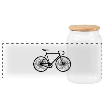 Fahrrad Rennrad Bike Bicycle - Panorama Keksdose mit Holzdeckel - Weiß - Vorne