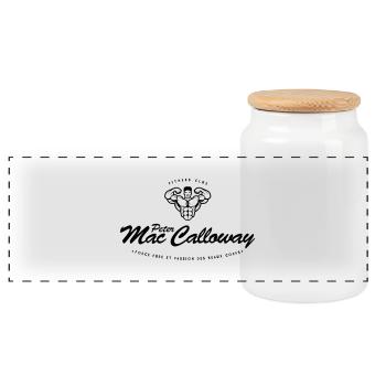 Peter Mac Calloway Fitness Musculation - Boîte à biscuits avec couvercle en bois - blanc - Devant