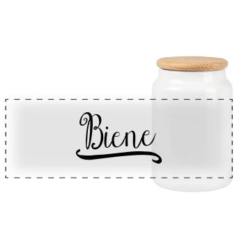 biene_1 - Panorama Keksdose mit Holzdeckel - Weiß - Vorne