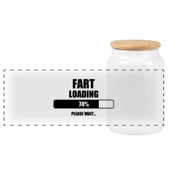 Fart Loading - Humor - Funny - Joke - Friend - Boîte à biscuits avec couvercle en bois - blanc - Devant