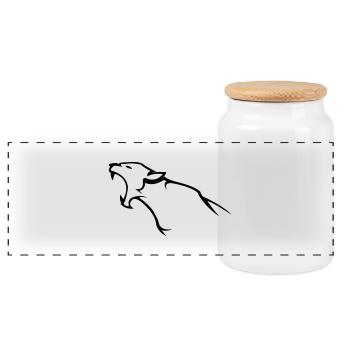 panther_1 - Panoramic Cookie Jar with Wooden Lid - white - Front
