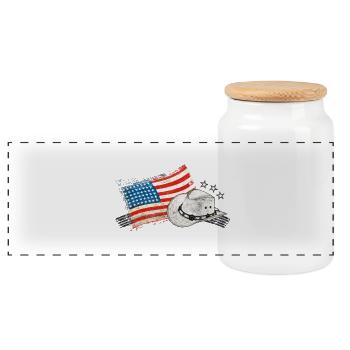 kl_linedance15 - Panoramic Cookie Jar with Wooden Lid - white - Front
