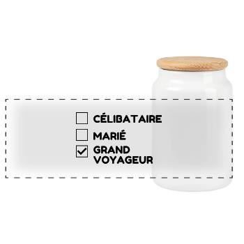 Traveler Travel Reisen Reisende Voyage Voyageur - Panoramic Cookie Jar with Wooden Lid - white - Front