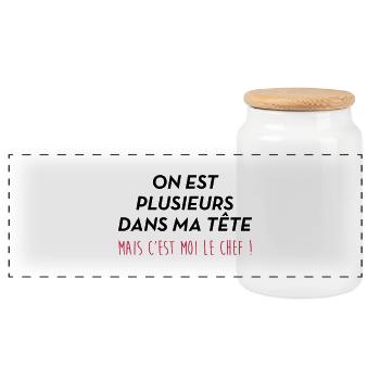 Schizophrène Schizo Folie Humour Fou Malade - Boîte à biscuits avec couvercle en bois - blanc - Devant