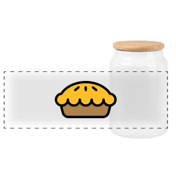 Apple Pie - Panoramic Cookie Jar with Wooden Lid - white - Front