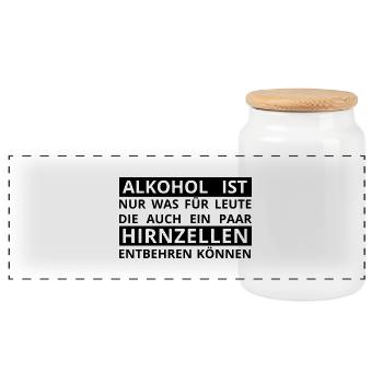Alkohol ist was für leute .... - Panorama Keksdose mit Holzdeckel - Weiß - Vorne