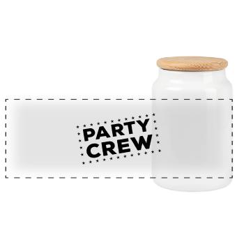 party crew - Panorama Keksdose mit Holzdeckel - Weiß - Vorne