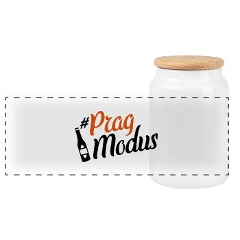 prag modus beer - Panorama Keksdose mit Holzdeckel - Weiß - Vorne