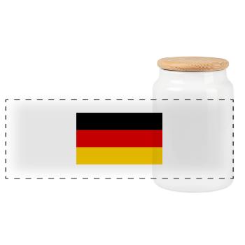 Drapeau Allemagne / German Flag - Panoramic Cookie Jar with Wooden Lid - white - Front