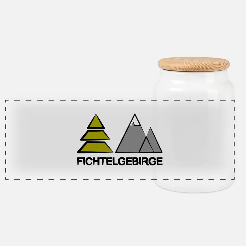 fichtelgebirge - Panorama Keksdose mit Holzdeckel - Weiß