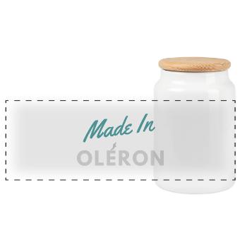 Made in Oléron - Panoramic Cookie Jar with Wooden Lid - white - Front
