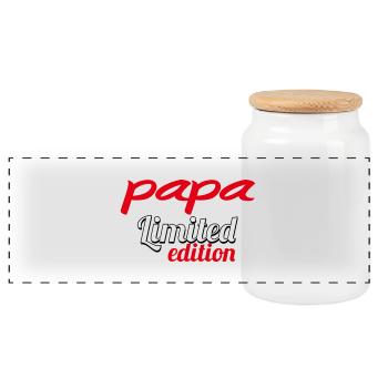 PAPA LIMITED EDITION - Boîte à biscuits avec couvercle en bois - blanc - Devant