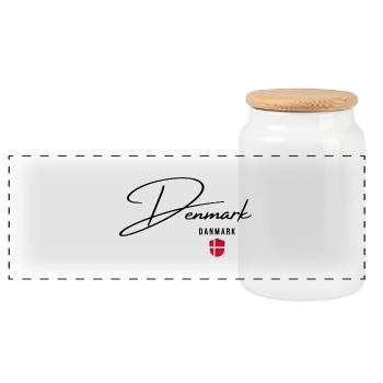 Drapeau du Danemark, fierté danoise - Boîte à biscuits avec couvercle en bois - blanc - Devant