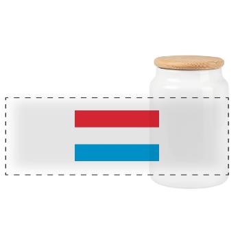 Luxembourg - Panoramic Cookie Jar with Wooden Lid - white - Front