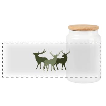 Cerf - Boîte à biscuits avec couvercle en bois - blanc - Devant