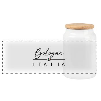 Italia - Bologna - Italien - Italy - Panorama Keksdose mit Holzdeckel - Weiß - Vorne