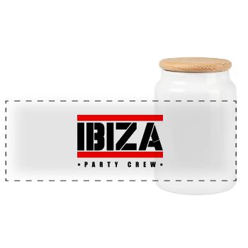 Équipe de fête à Ibiza - Boîte à biscuits avec couvercle en bois - blanc - Devant