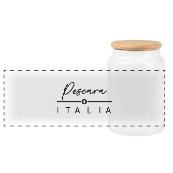 Italia - Pescara - Italien - Italy - Panorama Keksdose mit Holzdeckel - Weiß - Vorne