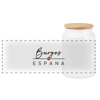 Spain - Burgos - Spanien - Espana - Panorama Keksdose mit Holzdeckel - Weiß - Vorne