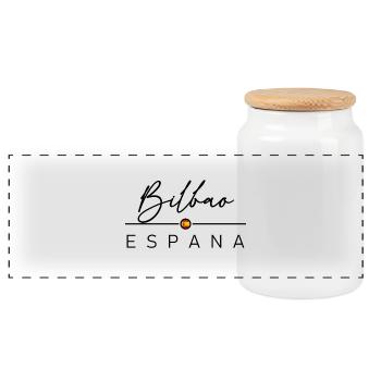 Spain - Bilbao - Spanien - Espana - Panorama Keksdose mit Holzdeckel - Weiß - Vorne
