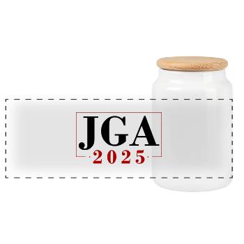 Jga 2025 Bachelor Party - Panoramic Cookie Jar with Wooden Lid - white - Front