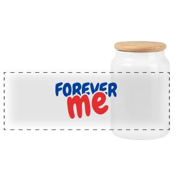 FOREVER me - Panoramic Cookie Jar with Wooden Lid - white - Front
