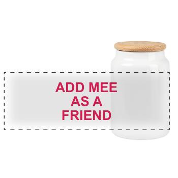 Add me as a friend - Panorama Keksdose mit Holzdeckel - Weiß - Vorne