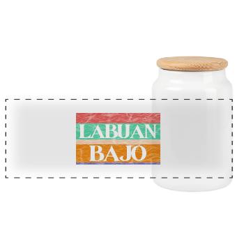 Labuan Bajo, Indonesia - Panoramic Cookie Jar with Wooden Lid - white - Front