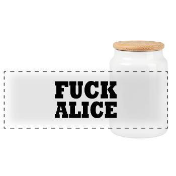 Fuck alice - Panorama Keksdose mit Holzdeckel - Weiß - Vorne