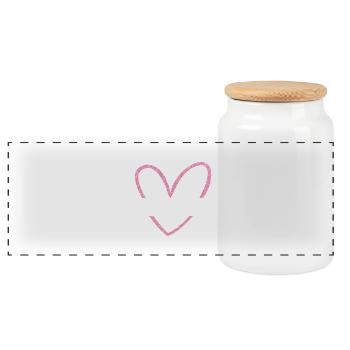 Équipe de La mariée cœur rose pailleté - Boîte à biscuits avec couvercle en bois - blanc - Devant