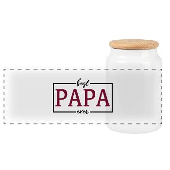 The best dad - Panoramic Cookie Jar with Wooden Lid - white - Front