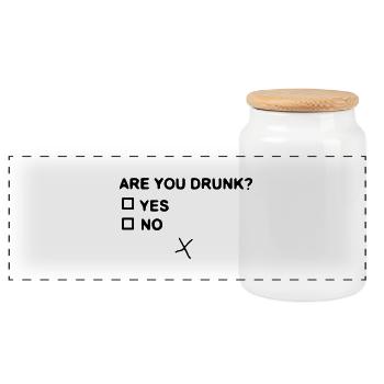 Are you drunk? - Panoramic Cookie Jar with Wooden Lid - white - Front