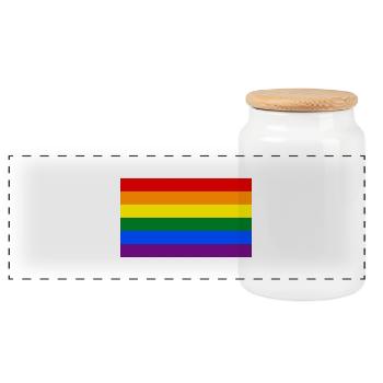 Drapeau arc-en-ciel - Boîte à biscuits avec couvercle en bois - blanc - Devant