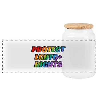 Schutz der LGBTQ-Rechte - Panorama Keksdose mit Holzdeckel - Weiß - Vorne