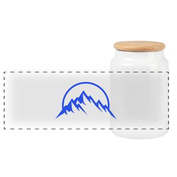 mountains - Panoramic Cookie Jar with Wooden Lid - white - Front